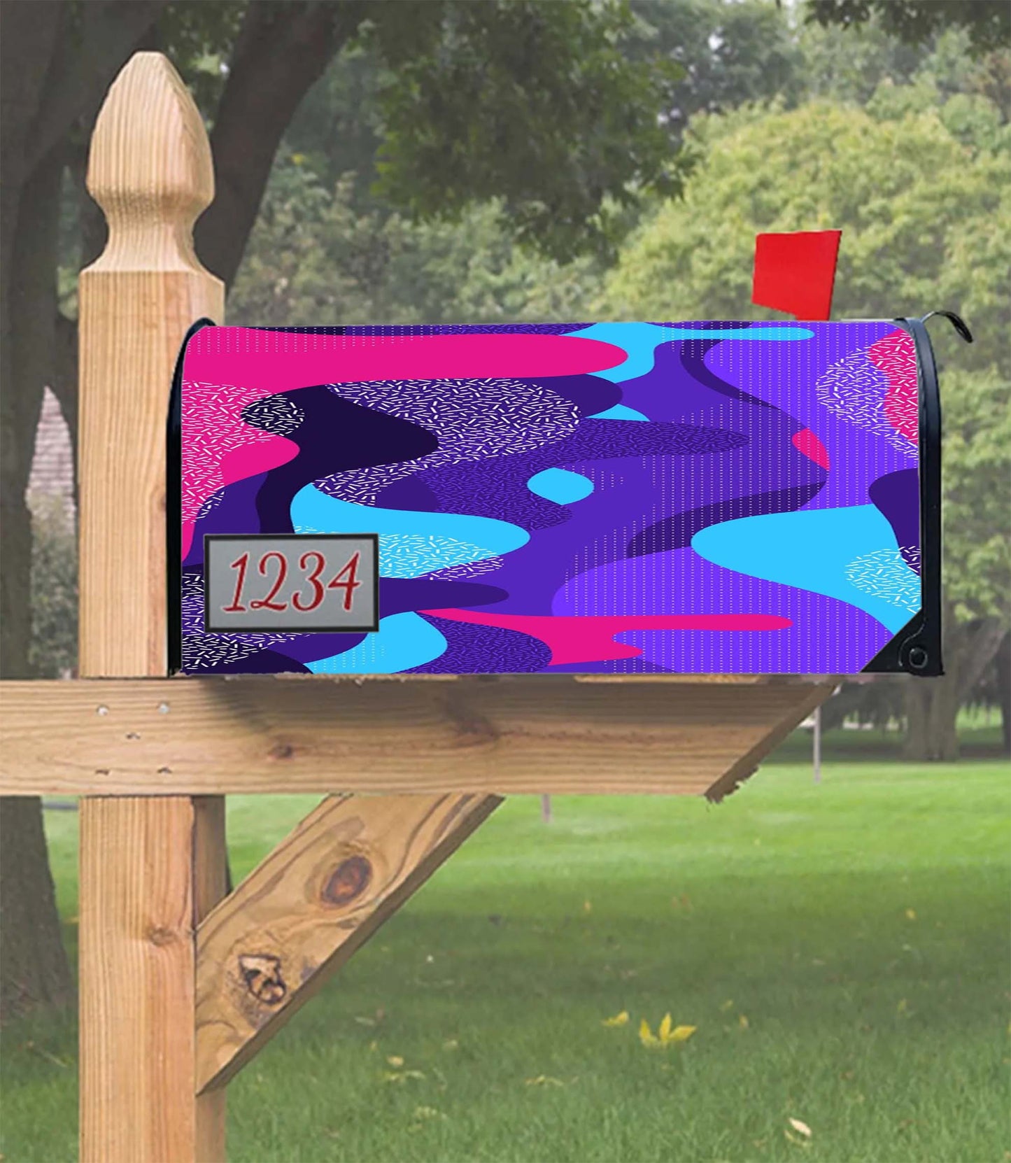 Abstract Pattern August Mailbox Cover