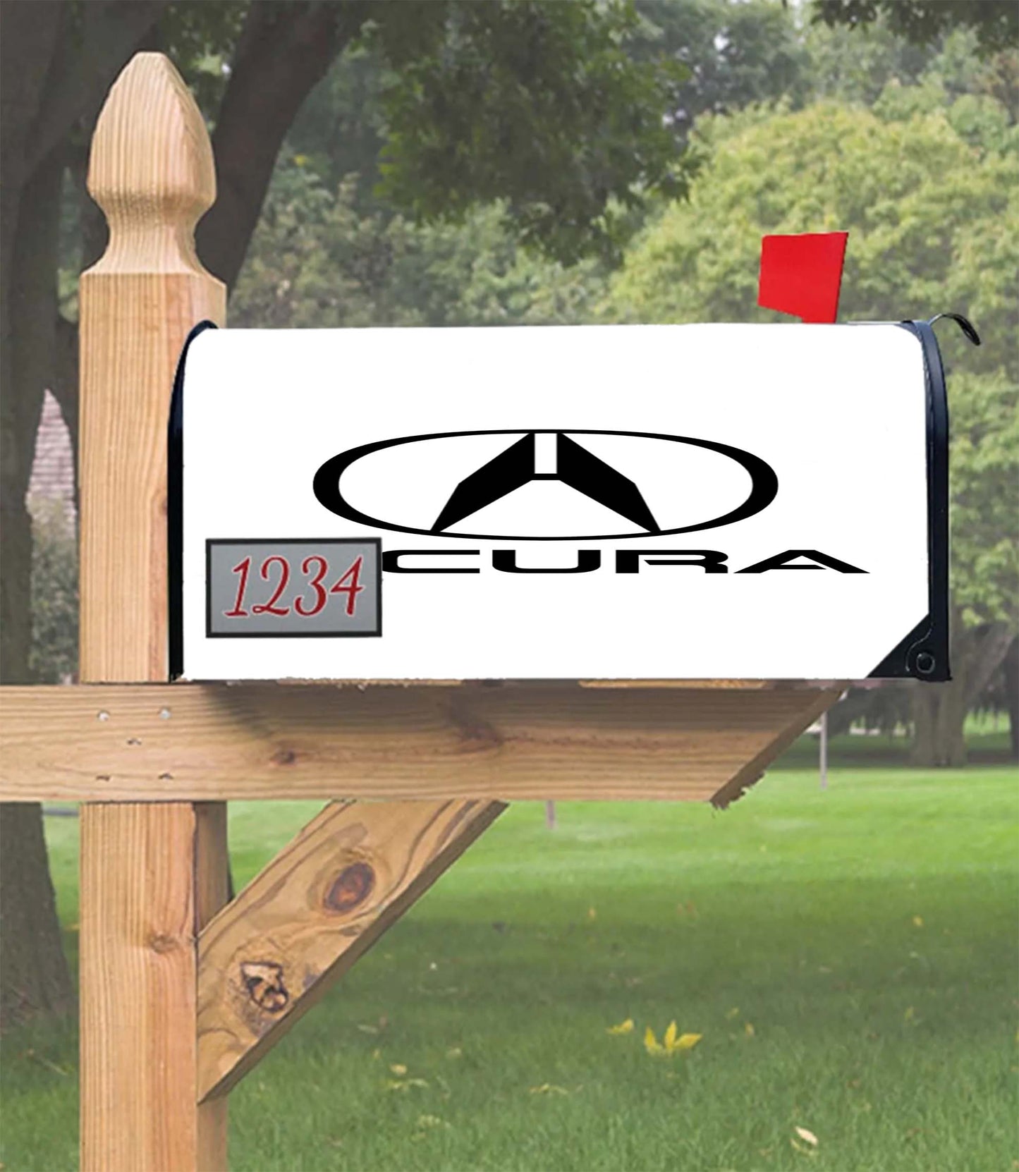 Acura Logo White Mailbox Cover