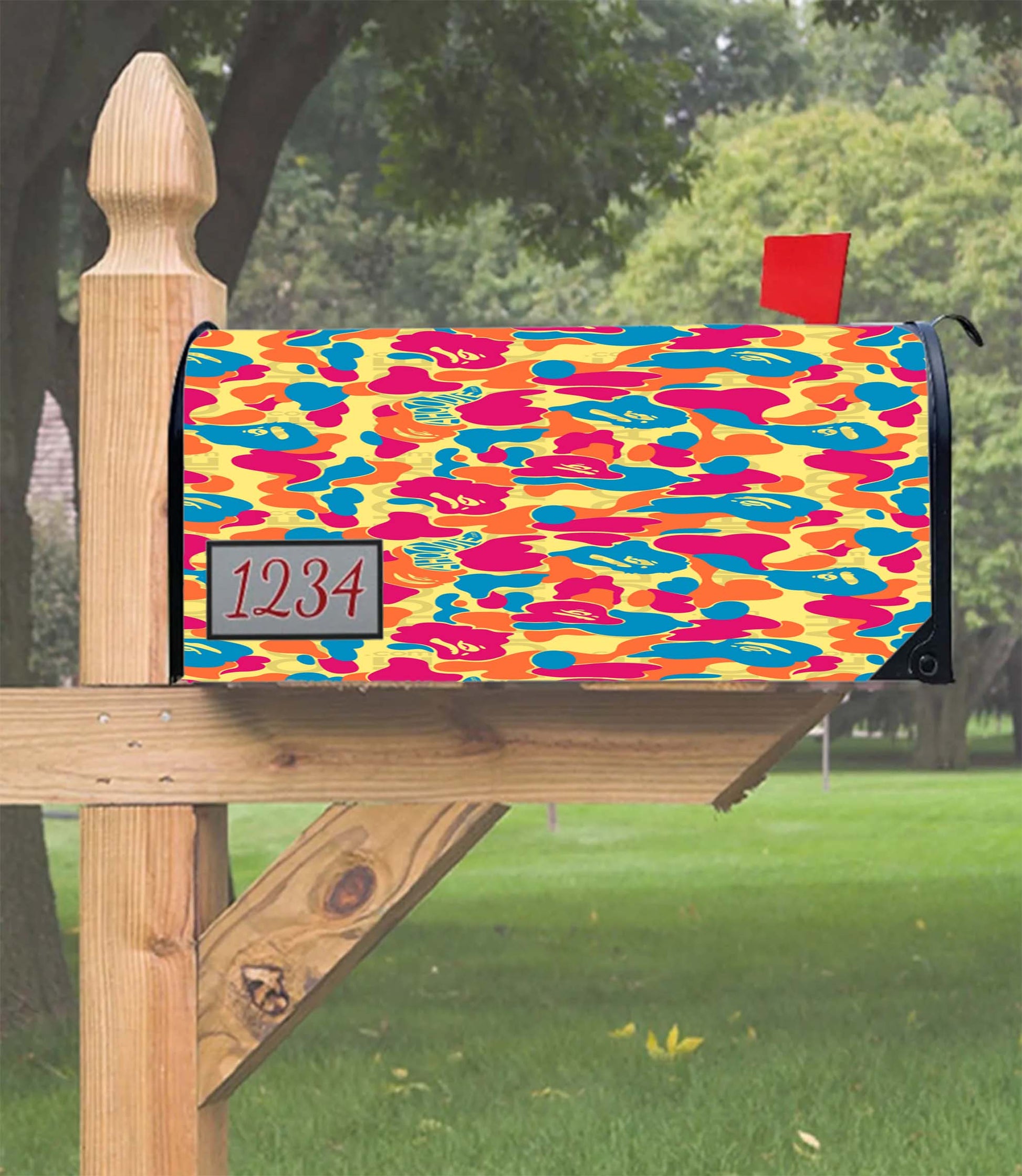 Ahoodie Camouflage Pattern Full Color Mailbox Cover