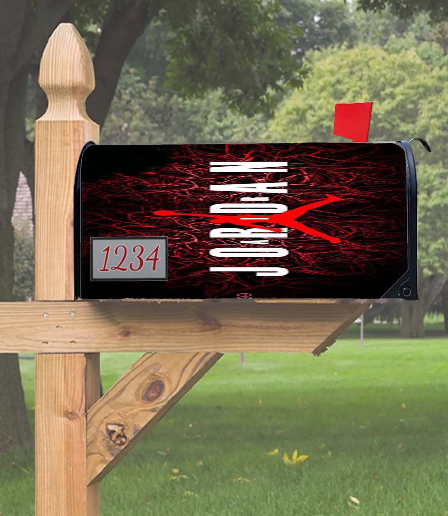 Air Jordan Red Wallpaper Mailbox Cover