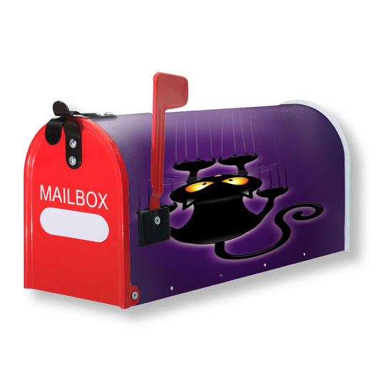Black Halloween Cat Magnetic Mailbox Cover 18" x 21" Outdoor Decor