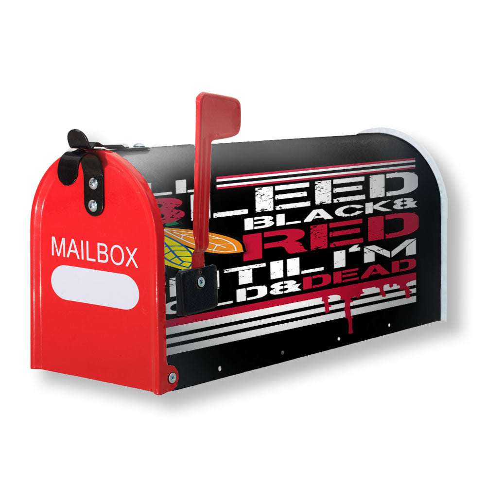 Bleed Black And Red Chicago Blackhawks Magnetic Mailbox Cover - 18.0" x 21.0"