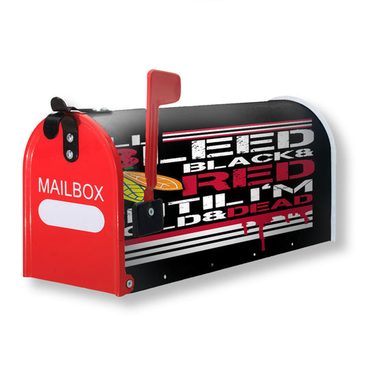 Bleed Black And Red Chicago Blackhawks Magnetic Mailbox Cover 18" x 21" Outdoor Decor
