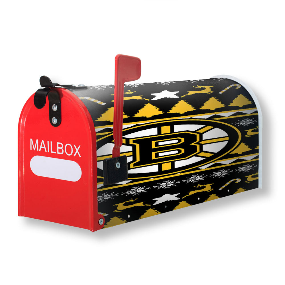 Boston Bruins Christmas Sweater Magnetic Mailbox Cover - 18.0" x 21.0"