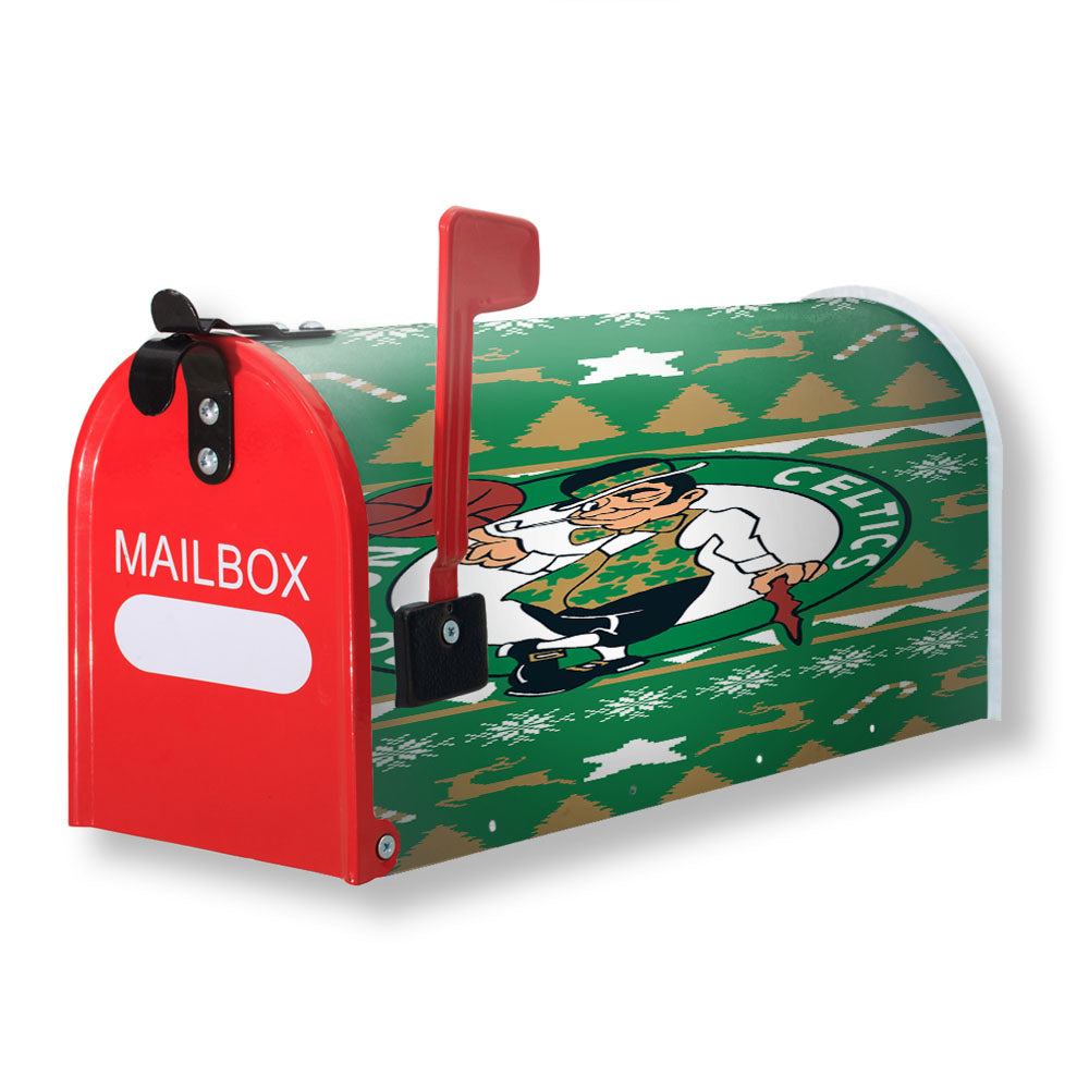 Boston Celtics Christmas Sweater Magnetic Mailbox Cover - 18.0" x 21.0"