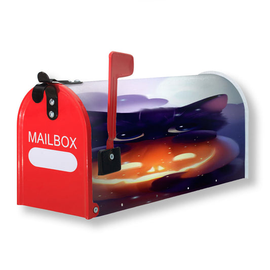 Cat Halloween Illustration Magnetic Mailbox Cover 18" x 21" Outdoor Decor
