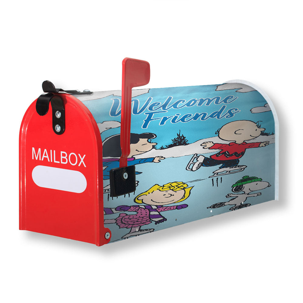 Charlie Brown Peanuts Gang Winter Magnetic Mailbox Cover - 18.0" x 21.0"
