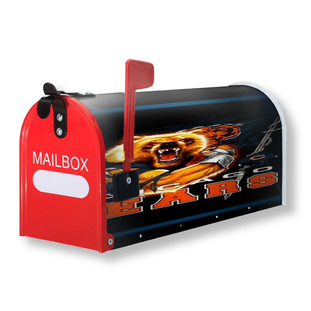 Chicago Bears Nfl Black 1 Magnetic Mailbox Cover - 18.0" x 21.0"