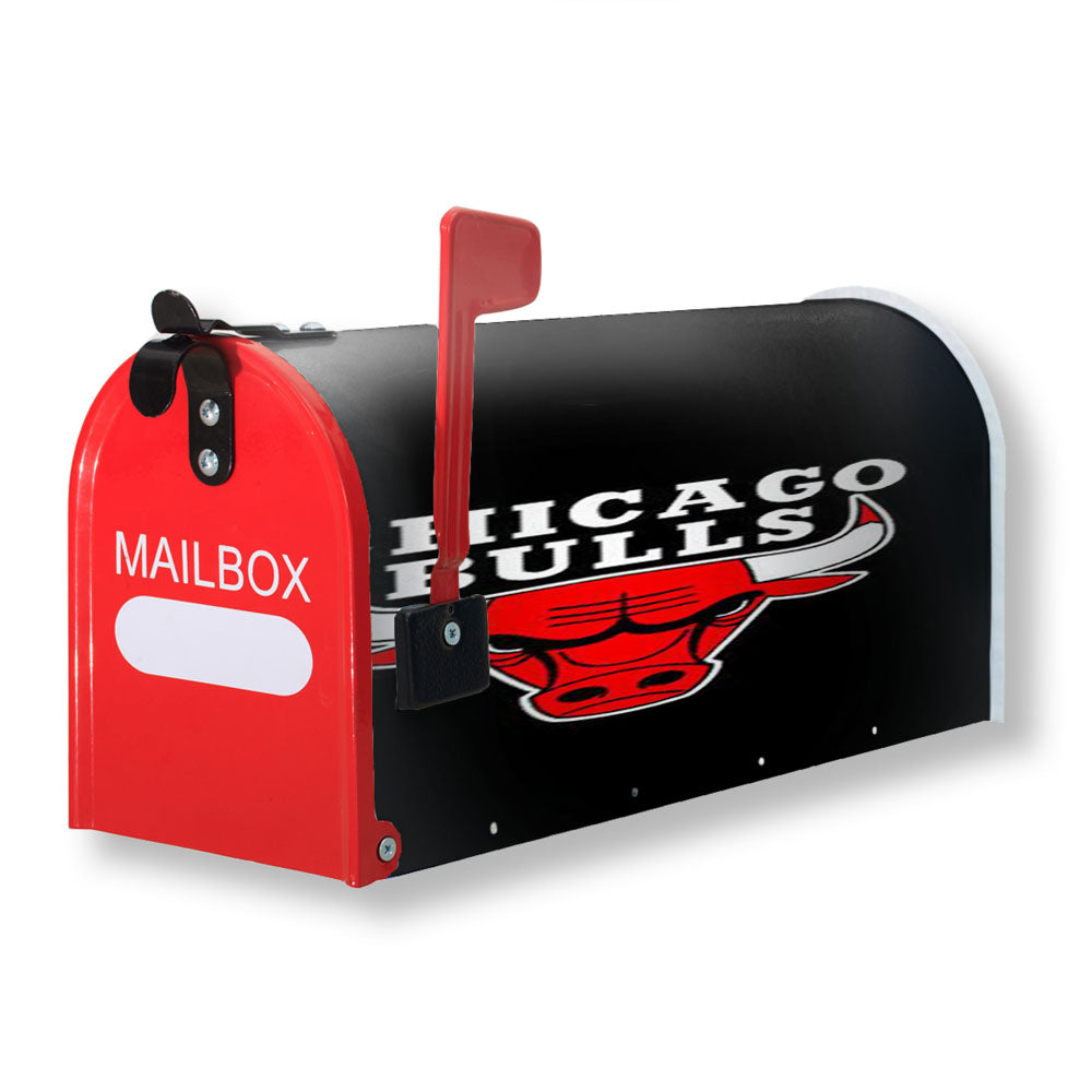 Chicago Bulls Logo Black Magnetic Mailbox Cover - 18.0" x 21.0"