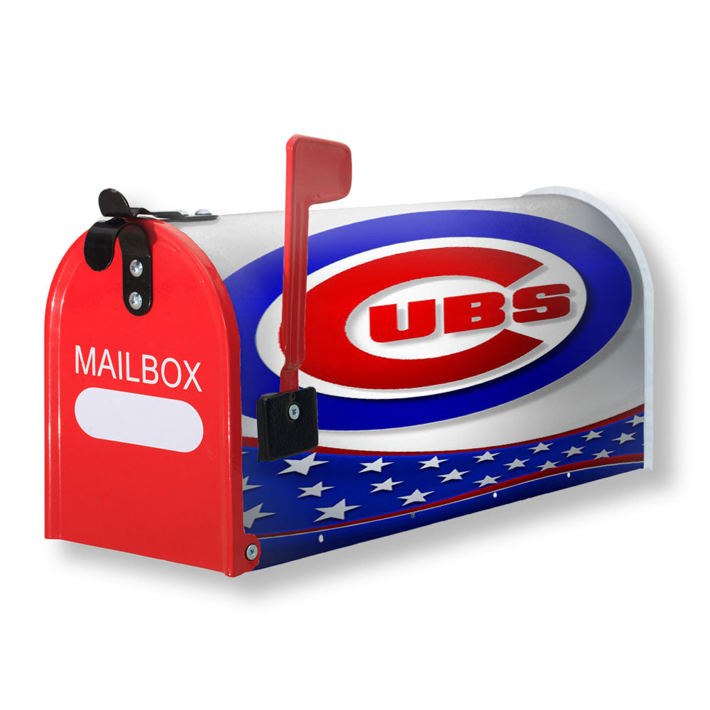 Chicago Cubs American Flag Magnetic Mailbox Cover - 18.0" x 21.0"