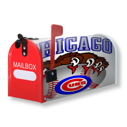 Chicago Cubs Baseball Bear Hand Magnetic Mailbox Cover 18" x 21" Outdoor Decor