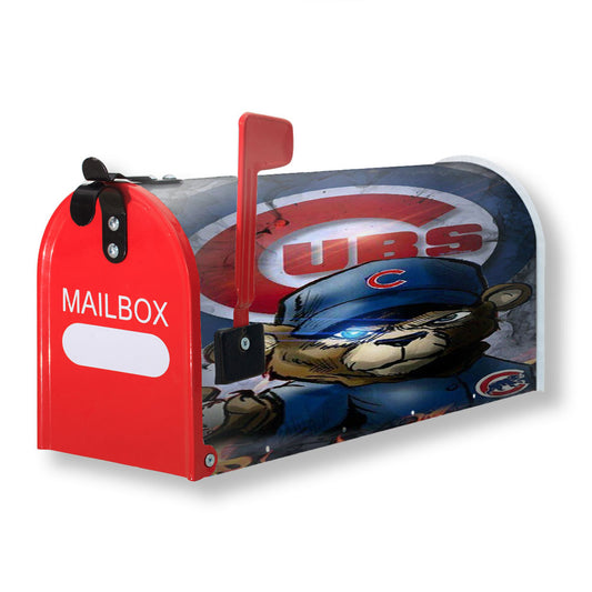 Chicago Cubs Bear Art Magnetic Mailbox Cover 18" x 21" Outdoor Decor