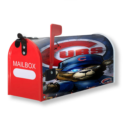 Chicago Cubs Bear Fire Magnetic Mailbox Cover 18" x 21" Outdoor Decor