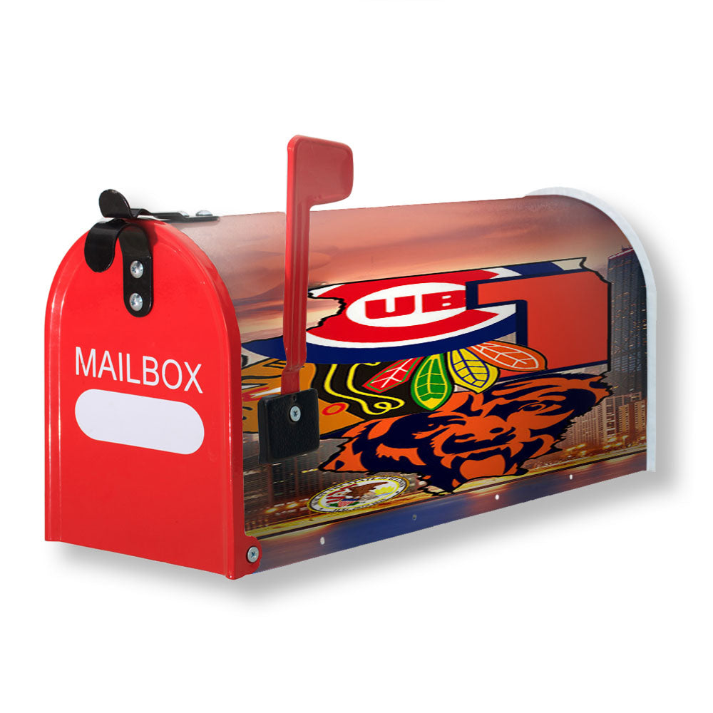 Chicago Cubs Bears Blackhawks 1 Magnetic Mailbox Cover - 18.0" x 21.0"