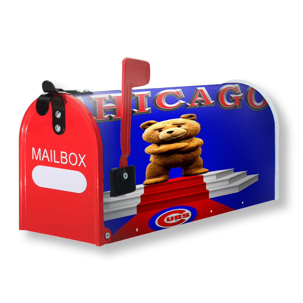 Chicago Cubs Blue Bear Magnetic Mailbox Cover - 18.0" x 21.0"