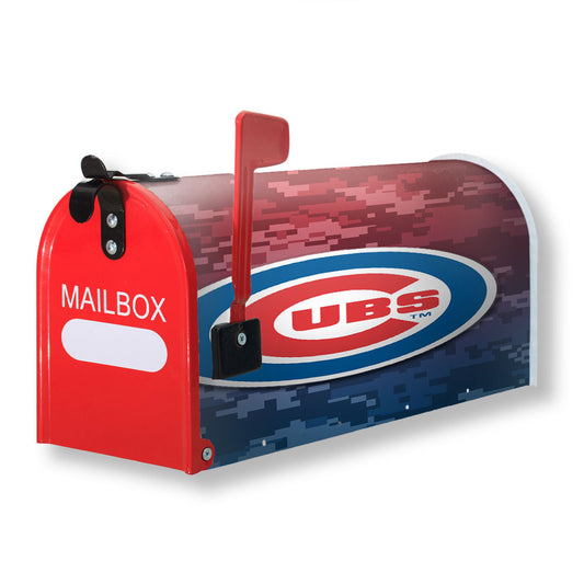 Chicago Cubs Logo Camo Magnetic Mailbox Cover 18" x 21" Outdoor Decor
