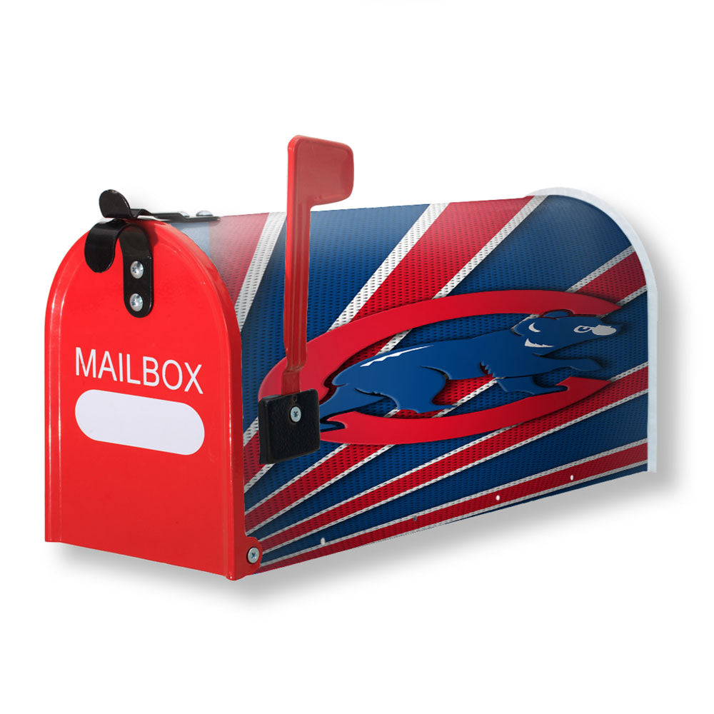 Chicago Cubs Logo Stripe Magnetic Mailbox Cover - 18.0" x 21.0"