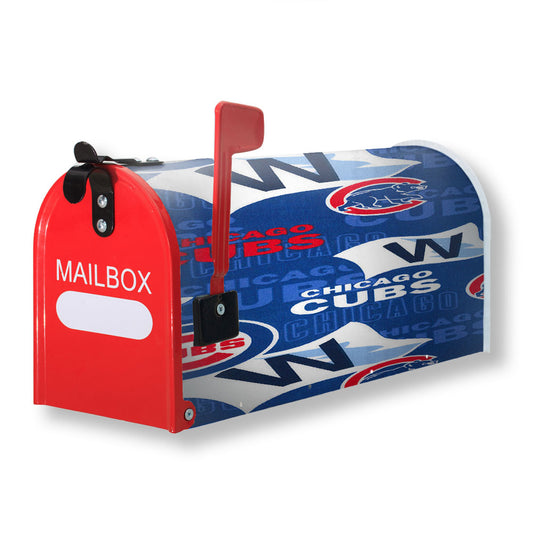 Chicago Cubs Mlb Pattern Fabric Magnetic Mailbox Cover 18" x 21" Outdoor Decor