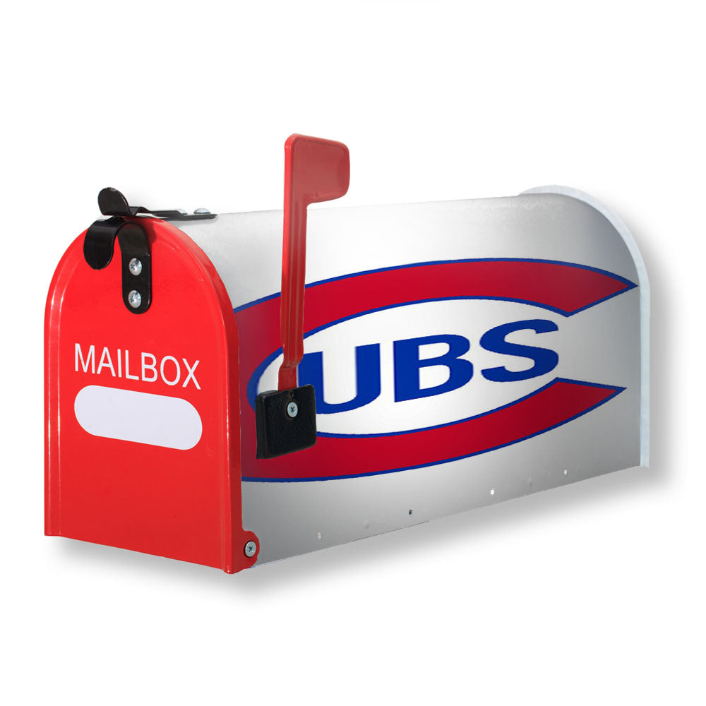 Chicago Cubs On White Magnetic Mailbox Cover - 18.0" x 21.0"