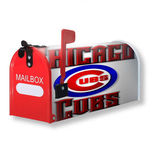 Chicago Cubs Red Text Chrome Magnetic Mailbox Cover 18" x 21" Outdoor Decor