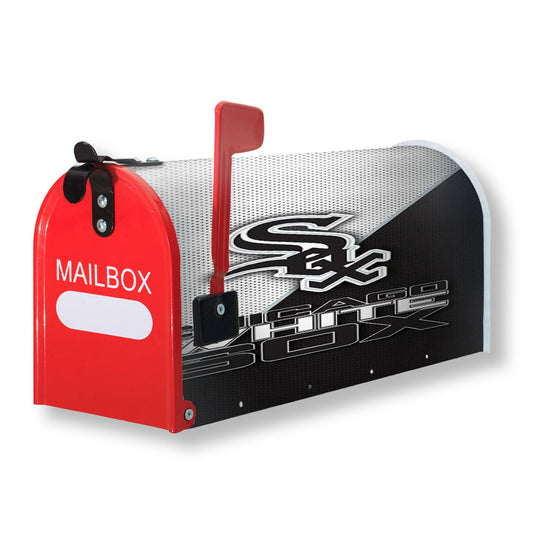 Chicago White Sox Black White Logo Magnetic Mailbox Cover 18" x 21" Outdoor Decor