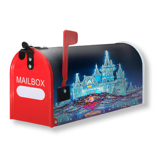 Christmas Disney Castle Magnetic Mailbox Cover 18" x 21" Outdoor Decor