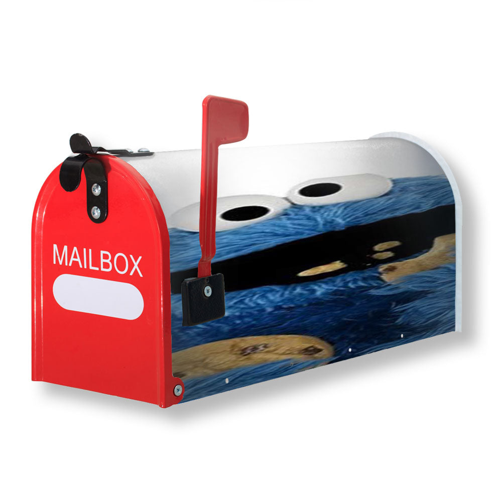 Cookie Monster Eating Cookies Magnetic Mailbox Cover - 18.0" x 21.0"
