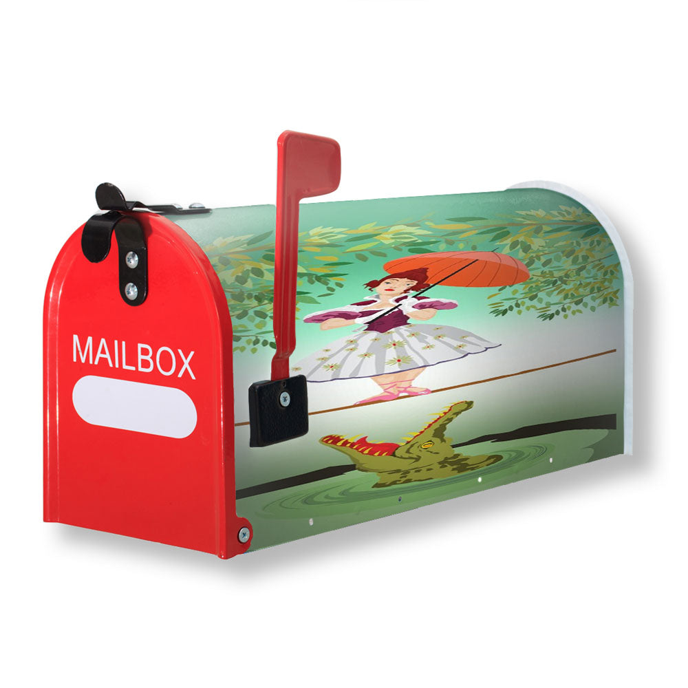 Cute Halloween The Crocodile Girl Deadly Tightrope Circus Magnetic Mailbox Cover - 18.0" x 21.0"