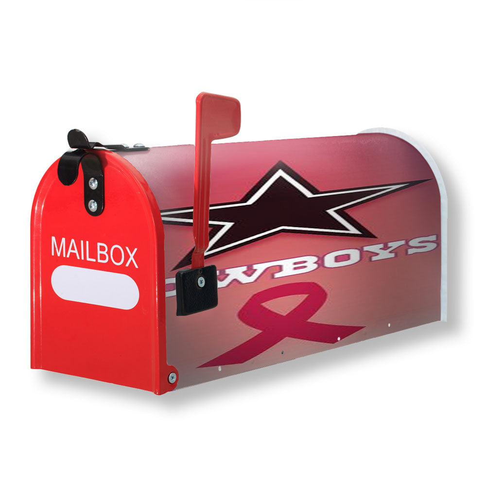 Dallas Cowboys Pink Ribbon Magnetic Mailbox Cover - 18.0" x 21.0"
