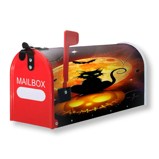 Halloween Black Cat Magnetic Mailbox Cover 18" x 21" Outdoor Decor