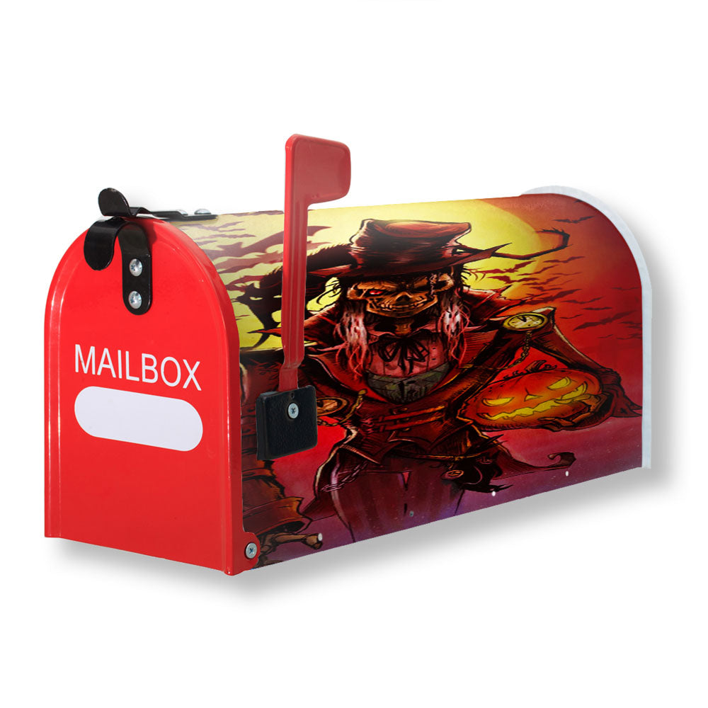 Halloween Skull Black Cat Magnetic Mailbox Cover - 18.0" x 21.0"