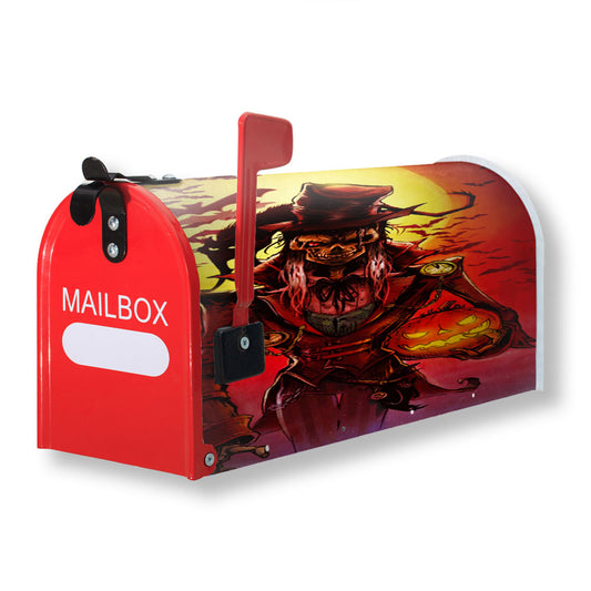 Halloween Skull Black Cat Magnetic Mailbox Cover 18" x 21" Outdoor Decor