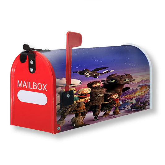 How To Train Your Dragon Homecoming Hiccup Astrid Toothless Magnetic Mailbox Cover 18" x 21" Outdoor Decor
