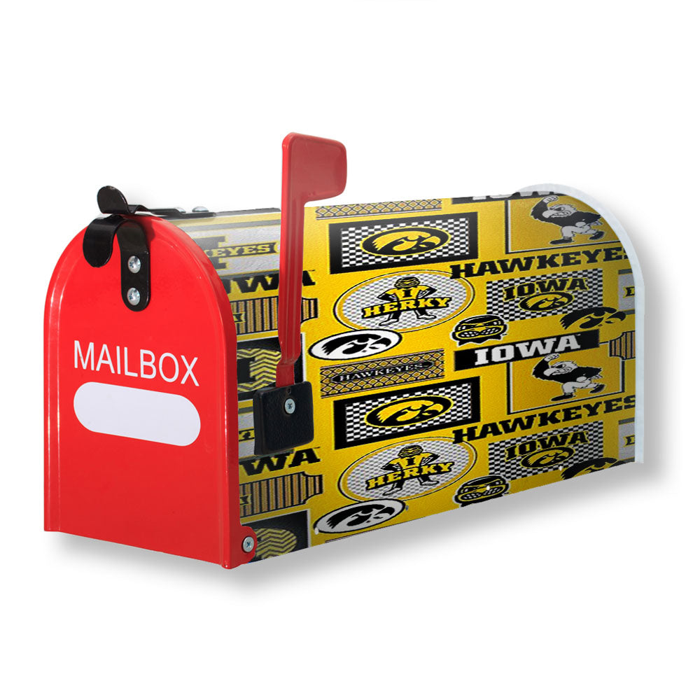 Iowa Hawkeye Pattern Mascot Magnetic Mailbox Cover - 18.0" x 21.0"