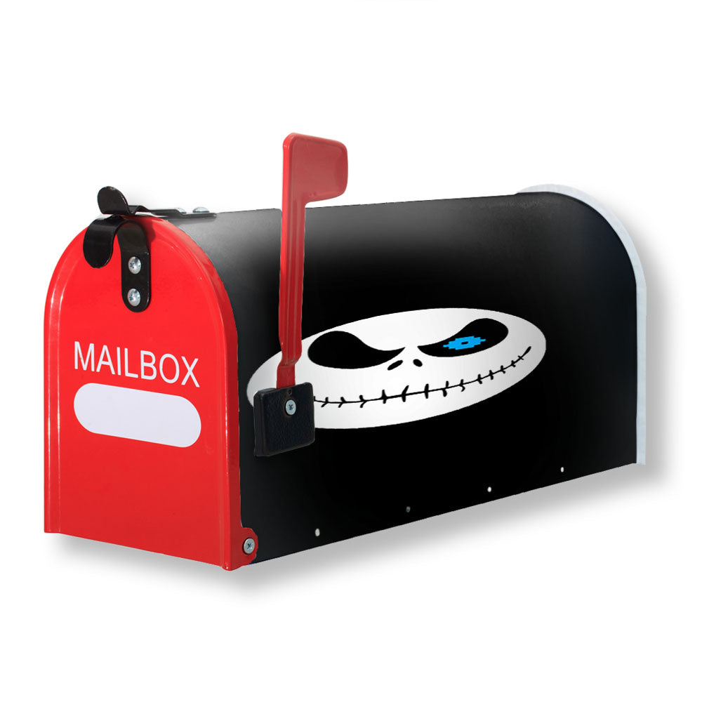 Jack Sansington Skellinsans On Black Magnetic Mailbox Cover - 18.0" x 21.0"