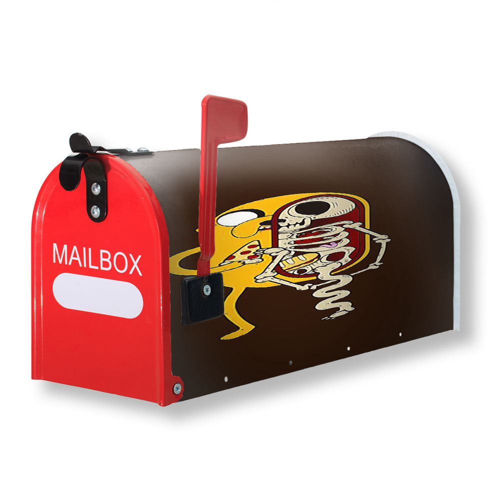 Jake Skeleton Loves Pizza Magnetic Mailbox Cover - 18.0" x 21.0"