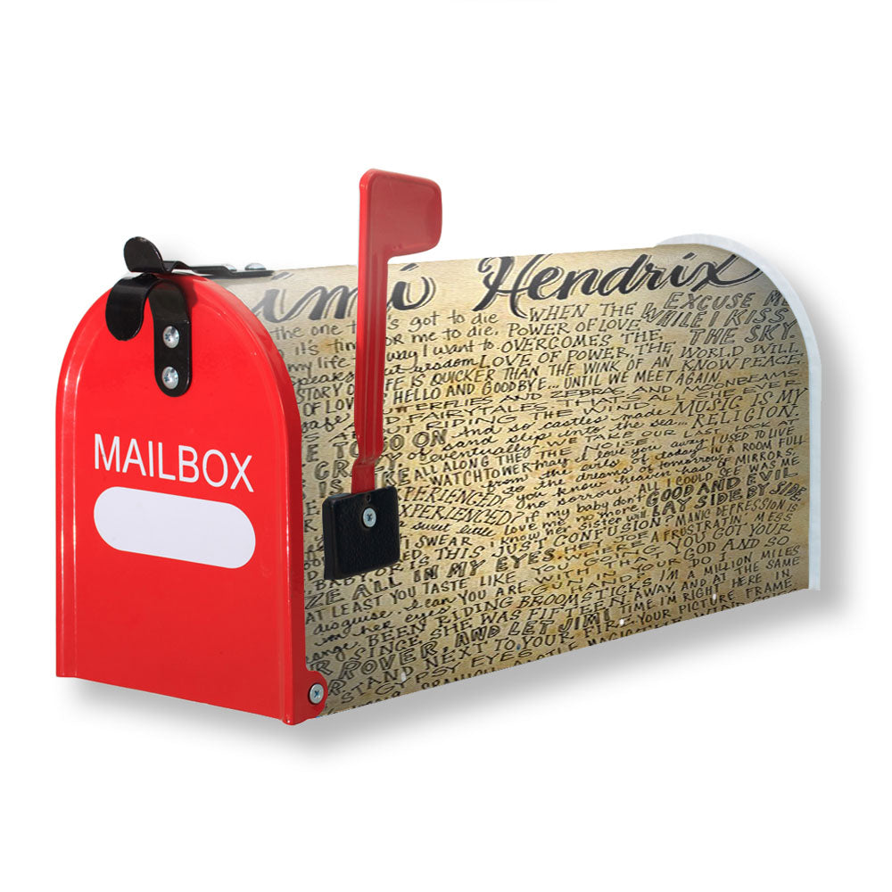 Jimi Hendrix Rock Guitarist Lyrics Magnetic Mailbox Cover - 18.0" x 21.0"