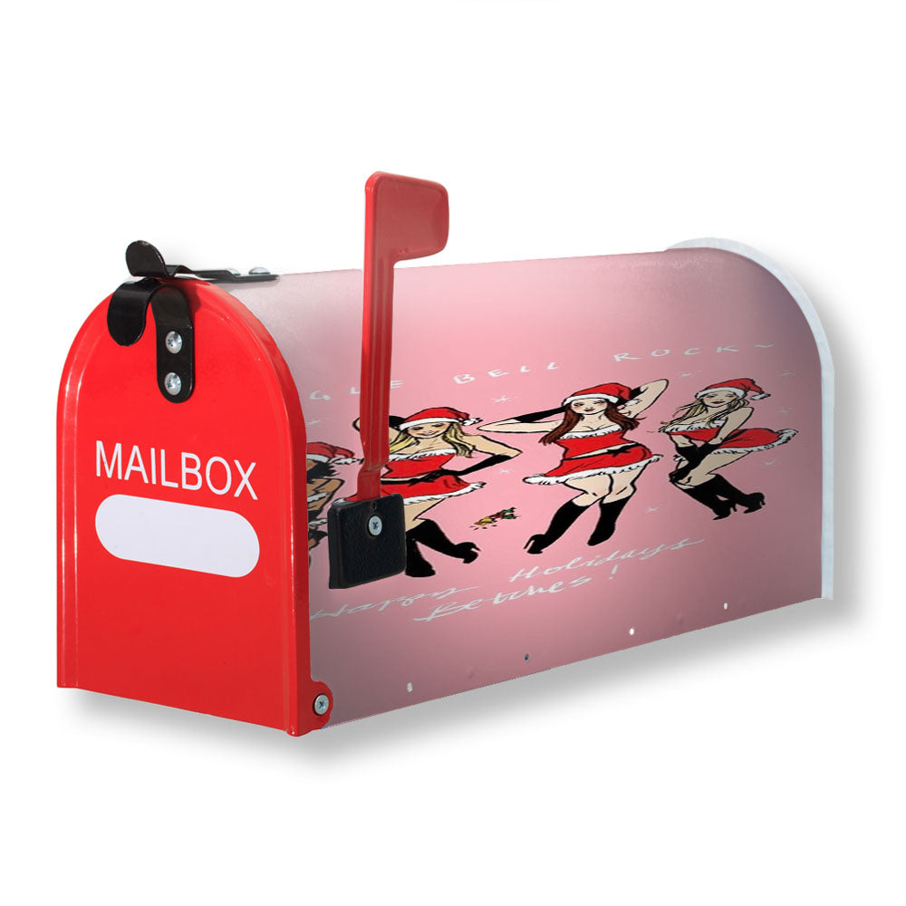 Jingle Bell Christmas Girl Magnetic Mailbox Cover - 18.0" x 21.0"