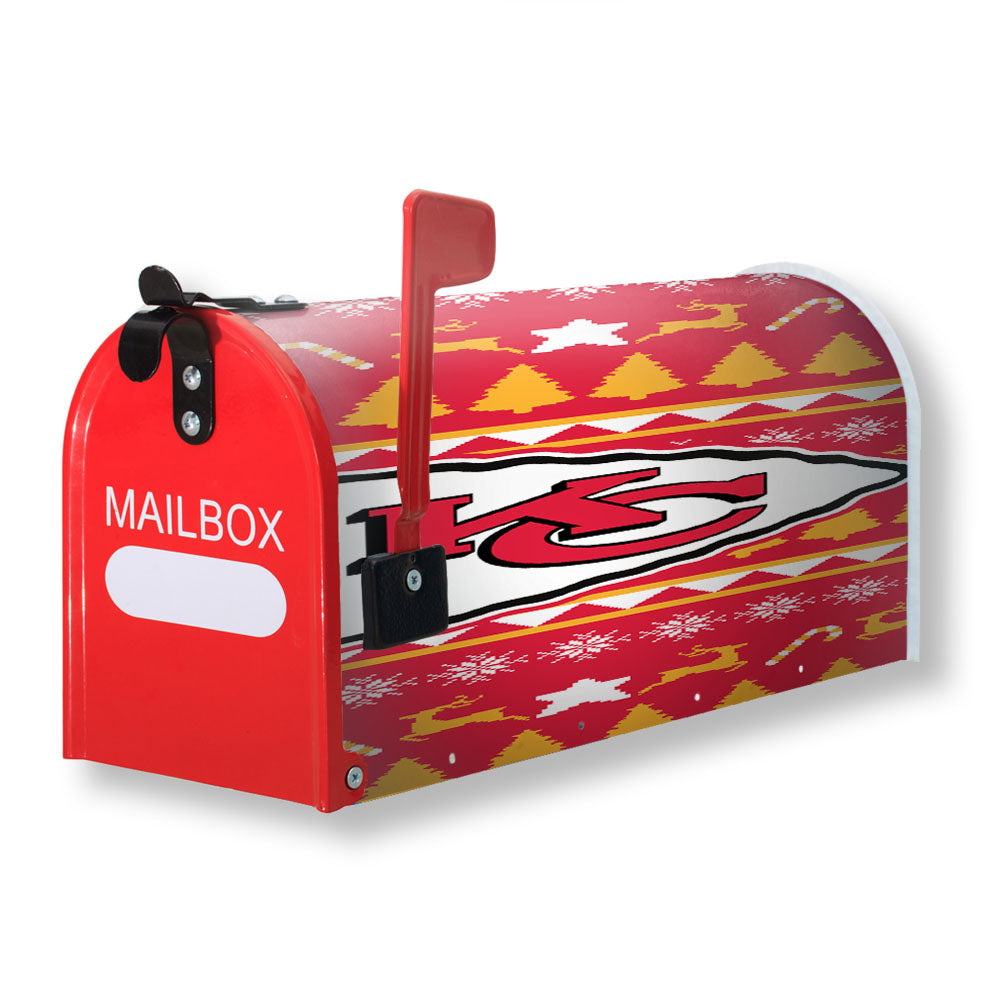 Kansas City Chiefs Christmas Sweater Magnetic Mailbox Cover - 18.0" x 21.0"