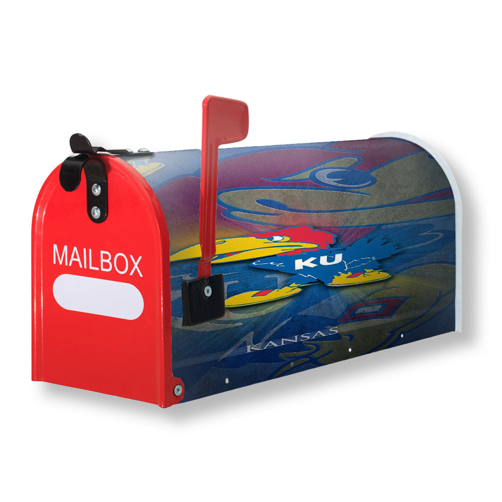 Kansas Jayhawk Logo Wallpaper Magnetic Mailbox Cover - 18.0" x 21.0"