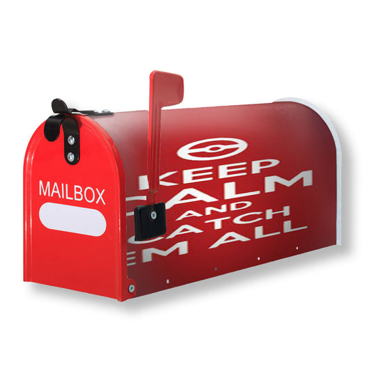Keep Calm Catch Em All Magnetic Mailbox Cover 18" x 21" Outdoor Decor