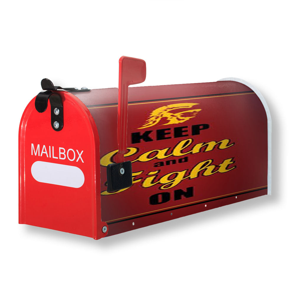 Keep Calm Fight On Usc Magnetic Mailbox Cover - 18.0" x 21.0"