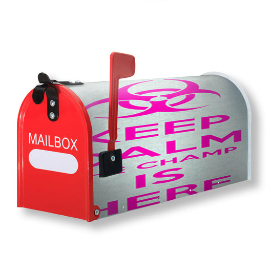 Keep Calm The Champ Is Here Magnetic Mailbox Cover 18" x 21" Outdoor Decor