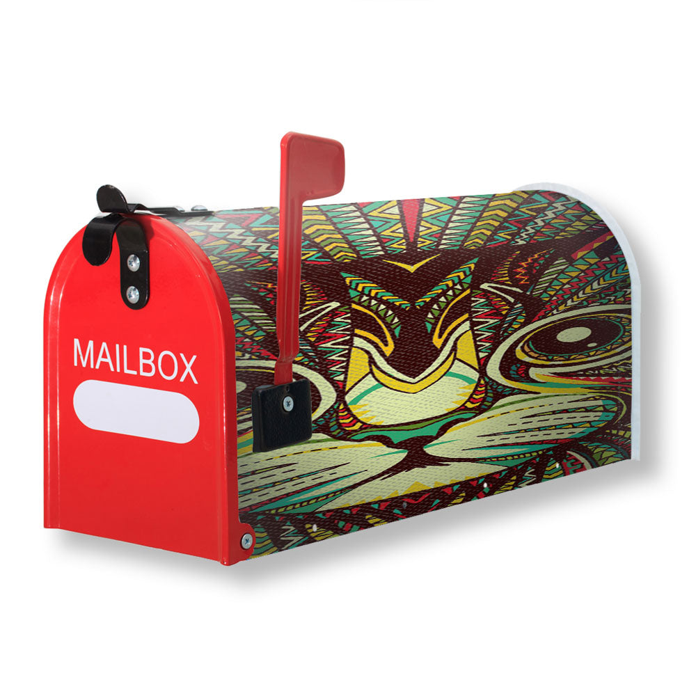 Kitten Aztec Pattern Magnetic Mailbox Cover - 18.0" x 21.0"