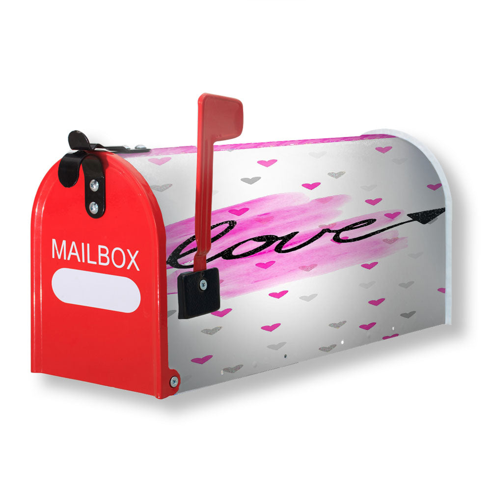 Kitty Pink Valentine Pattern Love Magnetic Mailbox Cover - 18.0" x 21.0"