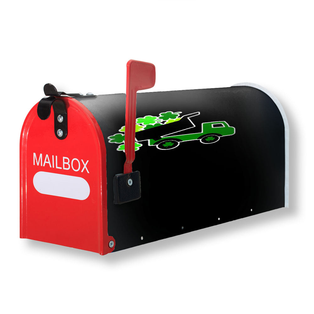 Lucky St Patricks Day Vintage Truck Clover Shamrock Magnetic Mailbox Cover - 18.0" x 21.0"