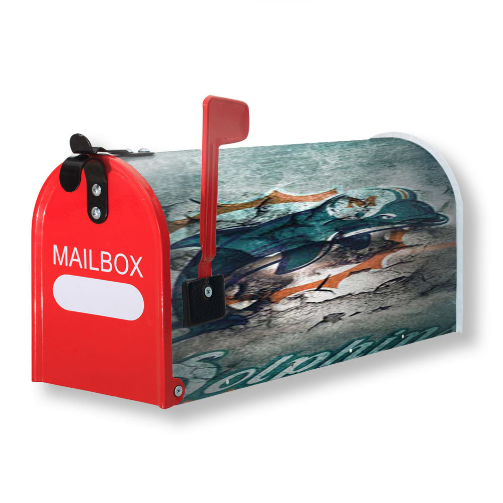 Miami Dolphins Peeling Magnetic Mailbox Cover - 18.0" x 21.0"