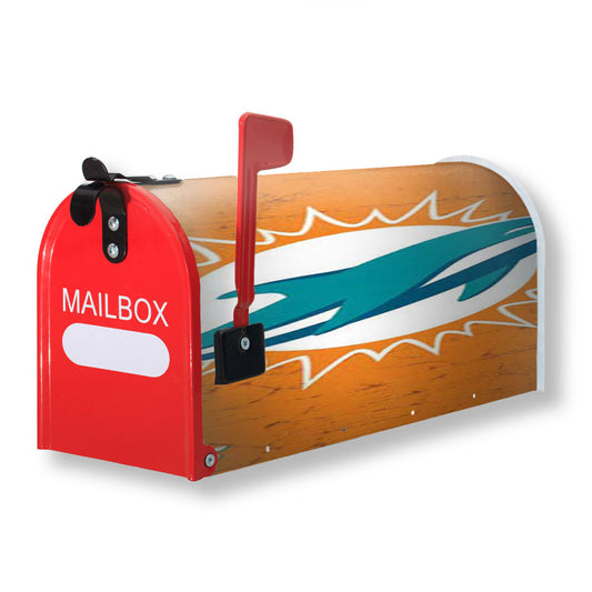 Miami Dolphins Rough Orange Magnetic Mailbox Cover 18" x 21" Outdoor Decor