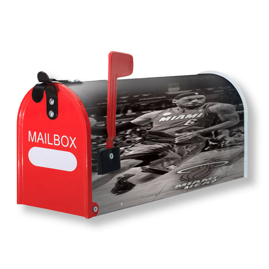 Miami Heat Lebron Running Grey Magnetic Mailbox Cover 18" x 21" Outdoor Decor