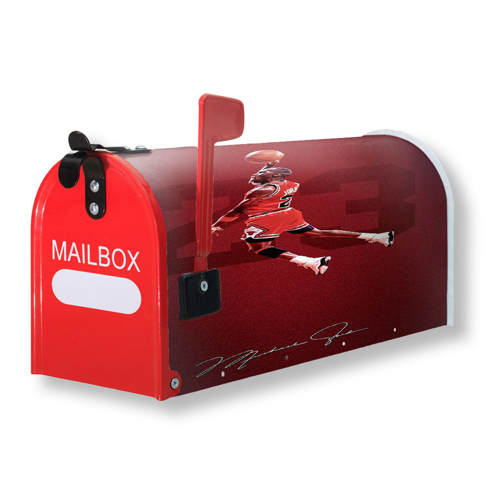 Michael Jordan Red Signature Magnetic Mailbox Cover - 18.0" x 21.0"